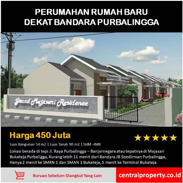 Perumahan Baru Strategis  dekat Kawasan Industri dan Bandara Purbalingga